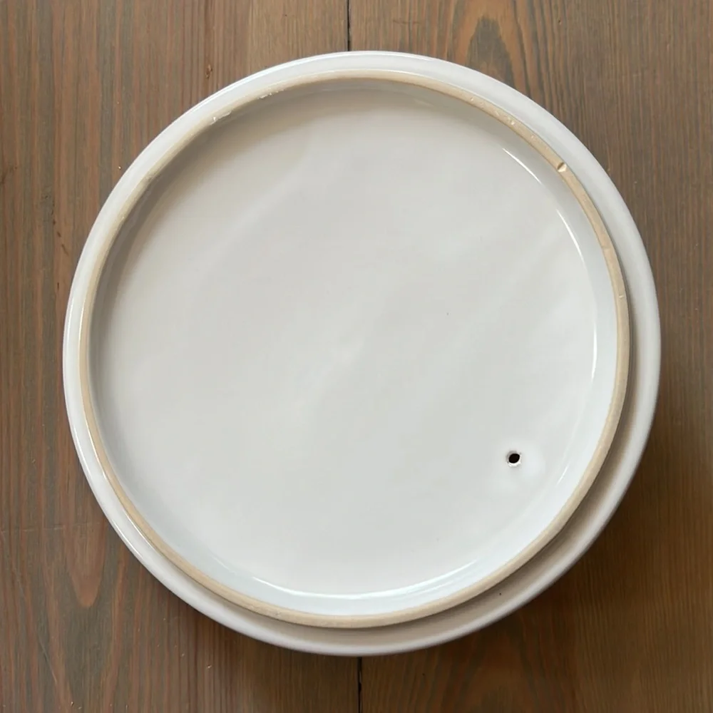 West Elm White Ceramic Covered Casserole Dish with Handles